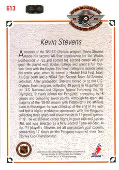 1991-92 Upper Deck #613 Kevin Stevens Back