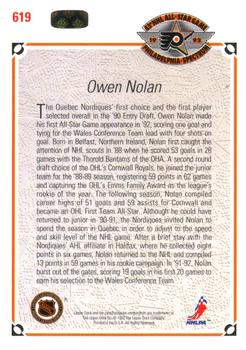 1991-92 Upper Deck #619 Owen Nolan Back