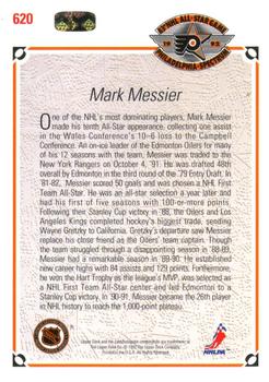 1991-92 Upper Deck #620 Mark Messier Back