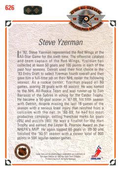 1991-92 Upper Deck #626 Steve Yzerman Back