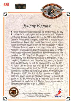 1991-92 Upper Deck #629 Jeremy Roenick Back