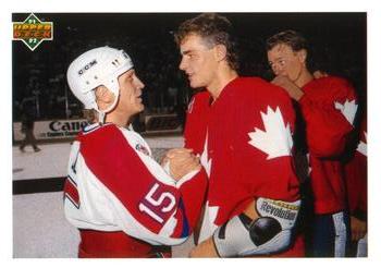 1991-92 Upper Deck #7 Canada Cup Checklist (Brett Hull / Eric Lindros) Front