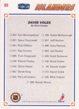 1991-92 Upper Deck #89 David Volek Back