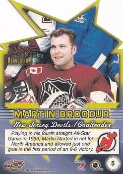 1998-99 Pacific Revolution - All-Star Die Cuts #5 Martin Brodeur Back
