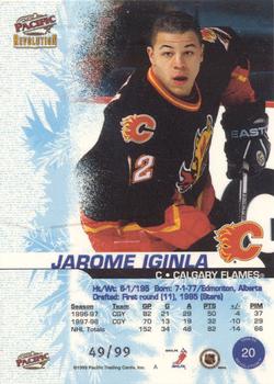 1998-99 Pacific Revolution - Ice Shadow #20 Jarome Iginla Back