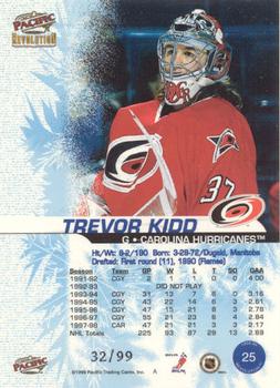 1998-99 Pacific Revolution - Ice Shadow #25 Trevor Kidd Back