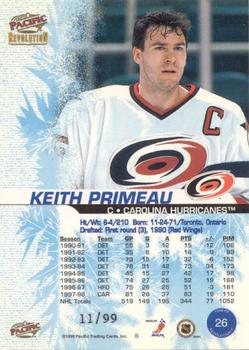 1998-99 Pacific Revolution - Ice Shadow #26 Keith Primeau Back