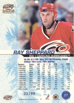 1998-99 Pacific Revolution - Ice Shadow #27 Ray Sheppard Back