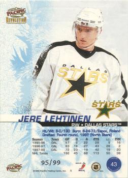 1998-99 Pacific Revolution - Ice Shadow #43 Jere Lehtinen Back