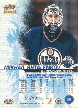 1998-99 Pacific Revolution - Ice Shadow #56 Mikhail Shtalenkov Back
