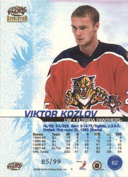 1998-99 Pacific Revolution - Ice Shadow #62 Viktor Kozlov Back