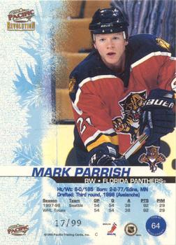 1998-99 Pacific Revolution - Ice Shadow #64 Mark Parrish Back