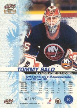 1998-99 Pacific Revolution - Ice Shadow #90 Tommy Salo Back