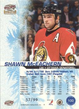 1998-99 Pacific Revolution - Ice Shadow #100 Shawn McEachern Back