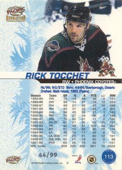 1998-99 Pacific Revolution - Ice Shadow #113 Rick Tocchet Back