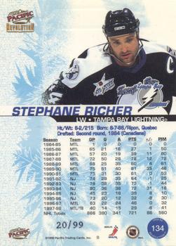 1998-99 Pacific Revolution - Ice Shadow #134 Stephane Richer Back