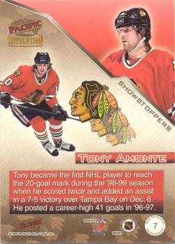 1998-99 Pacific Revolution - Showstoppers #7 Tony Amonte Back