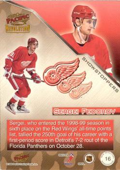 1998-99 Pacific Revolution - Showstoppers #16 Sergei Fedorov Back
