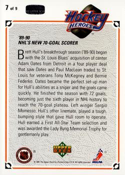 1991-92 Upper Deck - Hockey Heroes: Brett Hull #7 Brett Hull Back