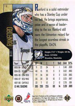1998-99 SP Authentic - Power Shift #78 Bill Ranford Back