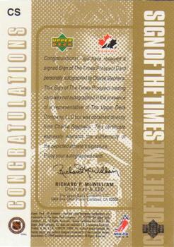 1998-99 SP Authentic - Sign of the Times Gold #CS Charlie Stephens Back