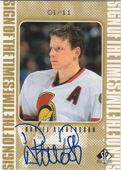 1998-99 SP Authentic - Sign of the Times Gold #DA Daniel Alfredsson Front