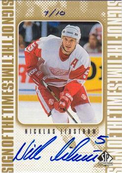 1998-99 SP Authentic - Sign of the Times Gold #NL Nicklas Lidstrom Front