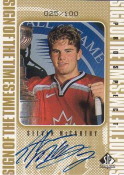 1998-99 SP Authentic - Sign of the Times Gold #SM Steve McCarthy Front
