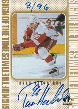 1998-99 SP Authentic - Sign of the Times Gold #TH Tomas Holmstrom Front