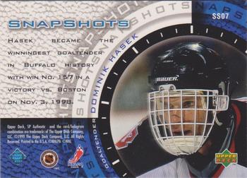 1998-99 SP Authentic - Snapshots #SS07 Dominik Hasek Back