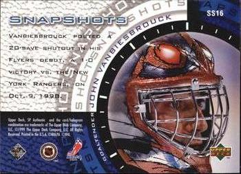 1998-99 SP Authentic - Snapshots #SS16 John Vanbiesbrouck Back