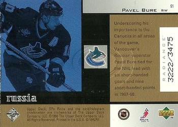 1998-99 SPx Finite - Radiance #91 Pavel Bure Back