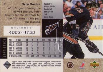 1998-99 SPx Finite - Radiance #87 Peter Bondra Back