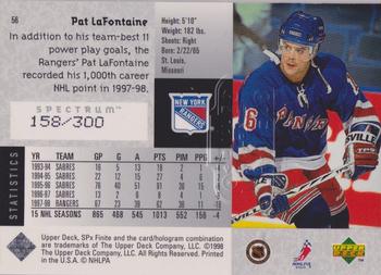 1998-99 SPx Finite - Spectrum #56 Pat Lafontaine Back