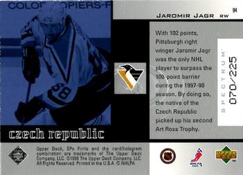 1998-99 SPx Finite - Spectrum #94 Jaromir Jagr Back