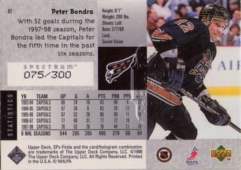 1998-99 SPx Finite - Spectrum #87 Peter Bondra Back