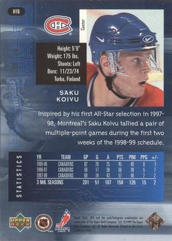1998-99 SPx Top Prospects - Highlight Heroes #H16 Saku Koivu Back