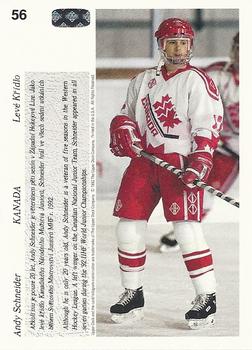1991-92 Upper Deck Czech World Juniors #56 Andy Schneider Back