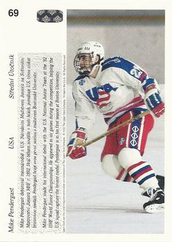 1991-92 Upper Deck Czech World Juniors #69 Mike Prendergast Back