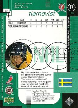 1998-99 SPx Top Prospects - Radiance #83 Mathias Tjarnqvist Back