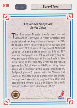 1991-92 Upper Deck - Euro-Stars #E16 Alexander Godynyuk Back