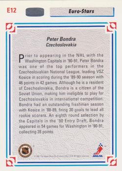 1991-92 Upper Deck - Euro-Stars #E12 Peter Bondra Back