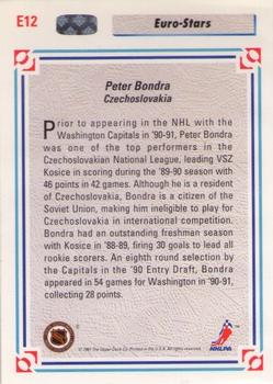 1991-92 Upper Deck - Euro-Stars #E12 Peter Bondra Back