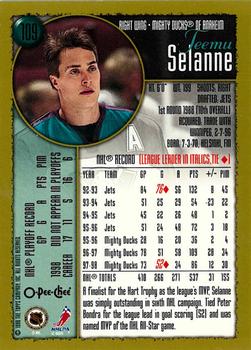 1998-99 Topps - O-Pee-Chee #109 Teemu Selanne Back