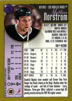 1998-99 Topps - O-Pee-Chee #136 Mattias Norstrom Back