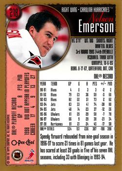 1998-99 Topps - O-Pee-Chee #218 Nelson Emerson Back