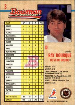 1992-93 Bowman #3 Ray Bourque Back