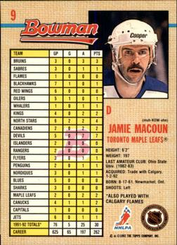 1992-93 Bowman #9 Jamie Macoun Back