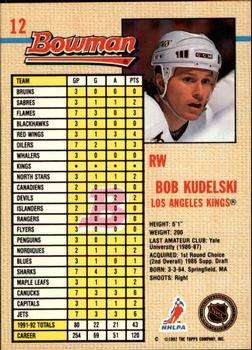 1992-93 Bowman #12 Bob Kudelski Back