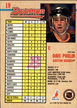 1992-93 Bowman #19 Dave Poulin Back